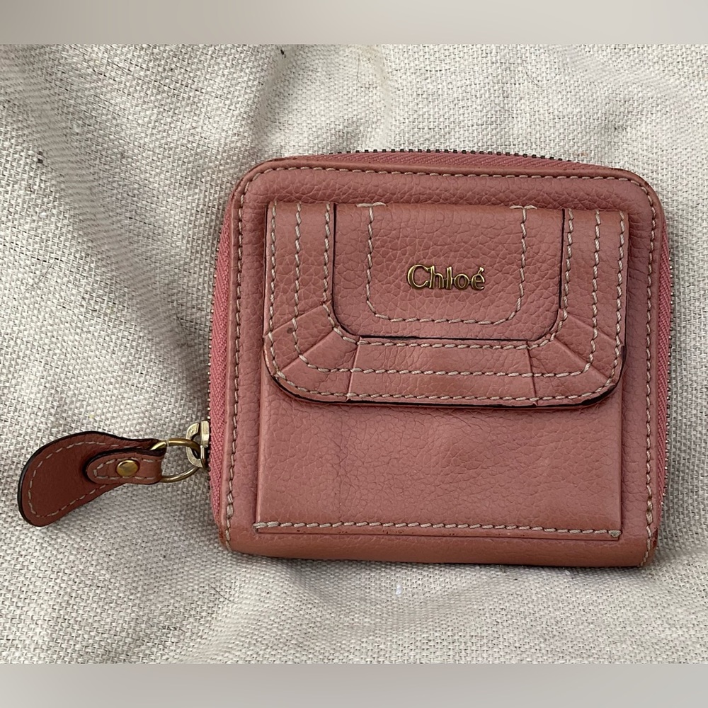 Chloe Small Pink Leather Wallet